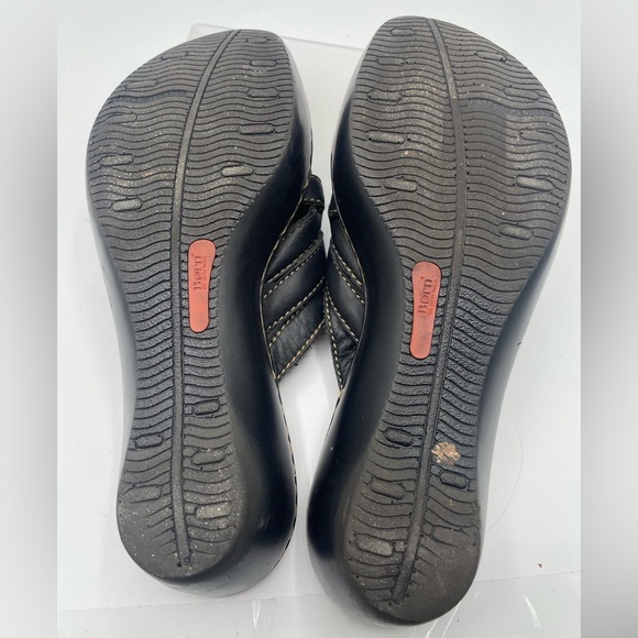 Born black leather sandals, criss cross straps low-heeled sandals summer, size 9 - Picture 6 of 6